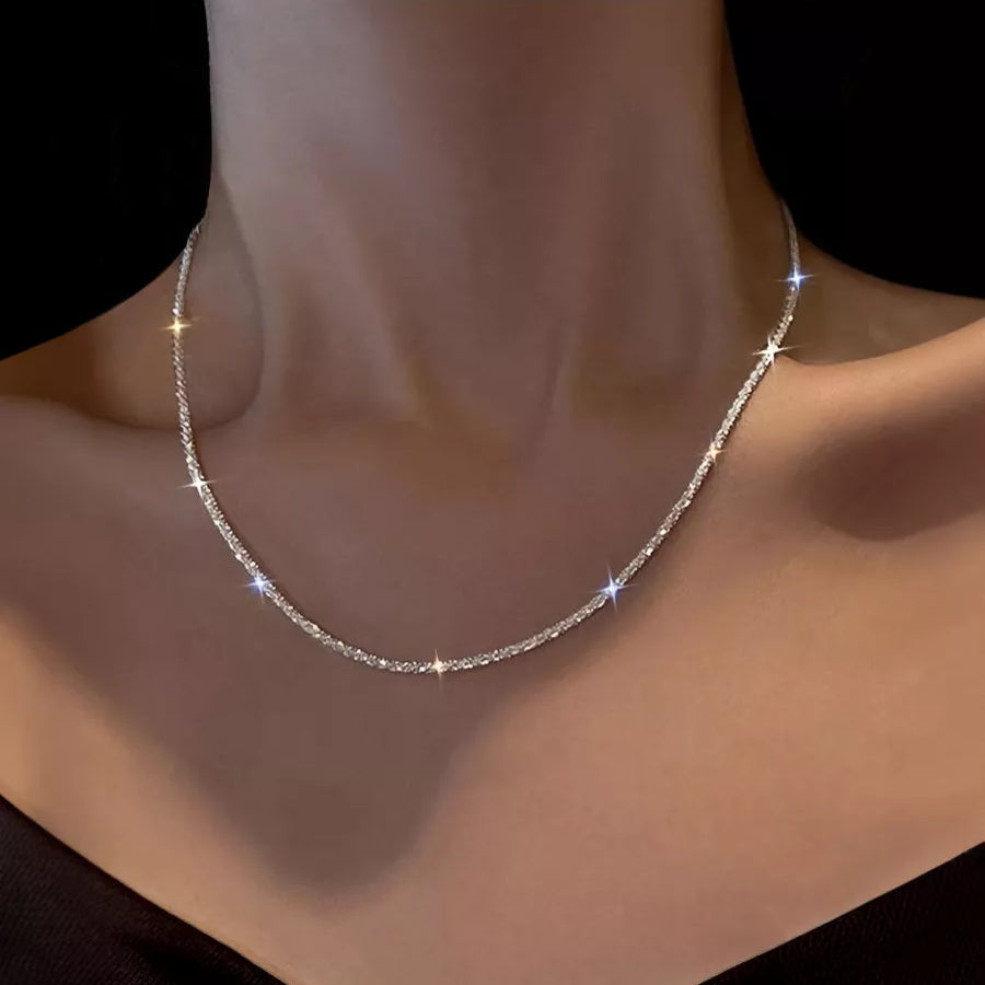 Shiny Silver Crystal Choker